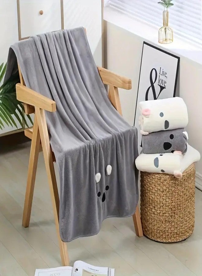 VOIDROP Premium Microfiber Kids Bath Towels Quick Drying Towels for Unisex Kids 1-8 Years | Adorable Baby Towel Boys and Girls - Grey - Image 3